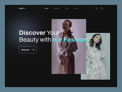 Foushion - Clothing Website Header clothes clothing colors dribbble e commerce header home page icons picture text typography ui design user experience user interface ux visual design web design website