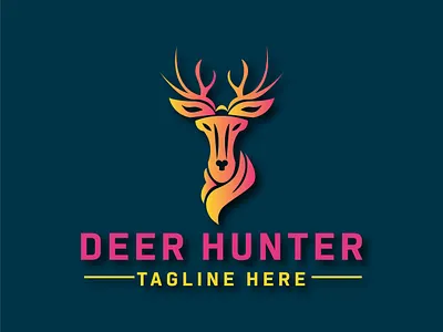 DEER HUNTER animal animation app branding buck classic d deer design financial logo graphic design hunter icon illustration logo logos mark outdoors vector