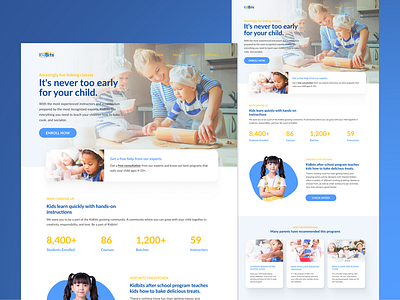 Kidbits graphic design landing page ui web