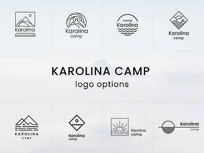 Logo options for "Karolina Camp" brand ui branding camp logo graphic design line logo logo logo design minimal minimal logo simple logo ui vector