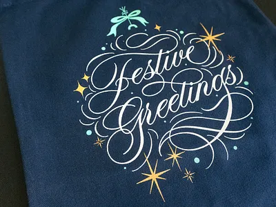 Tote Bag Lettering Design for Diageo Gifting Studio calligraphy christmas christmas design diageo festive festive season greeting design hand lettering handlettering holiday season illustration johnnie walker lettering merch design ornamental design script lettering spencerian lettering tote bag tote bag design typography