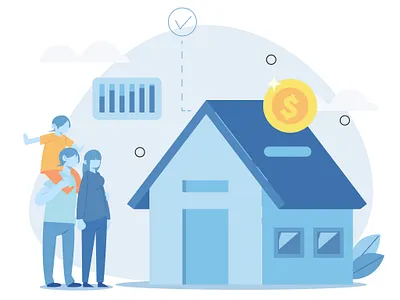 House loan Flat Vector Illustration rent