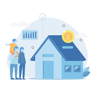 House loan Flat Vector Illustration rent
