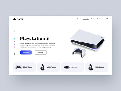 Play Station 5 landing page playstation ui web design