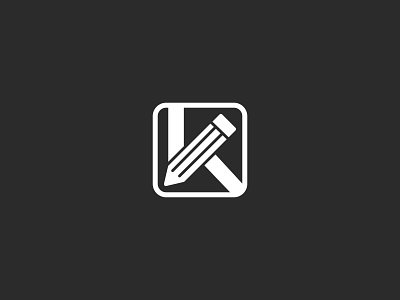 K-Letter-Pencil Logo brand branding designer graphic design k letter logo mark monogram negative space pencil personal brand vector