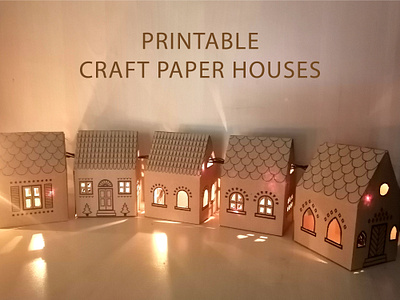 Printable craft paper houses 3d graphic design printable house