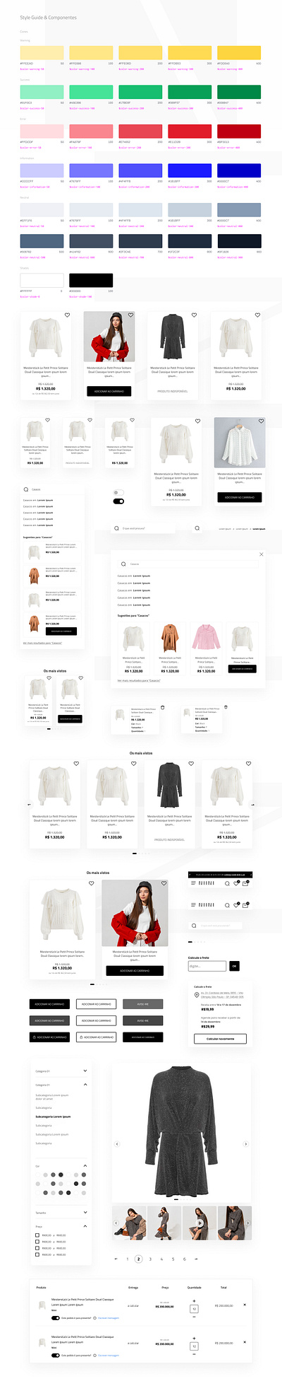 NIINI E-commerce Components button card componentes design design system ecommerce fashion figma icon mobile moda online store product product card responsive roupas search style guide ui ux