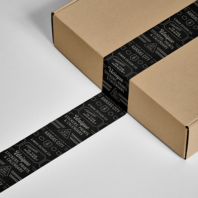 Custom Tape branding design package packaging packing tape pattern print repeating tape vintage