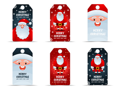 Set of Christmas tags character creation christmas cute santa illustration new year price sale santa santa character santa claus set style tags vector illustration