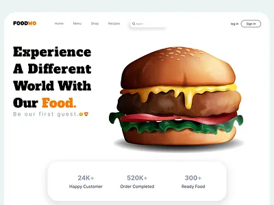 Landing page | FOODWO design food landing page landing page ui ui design ux