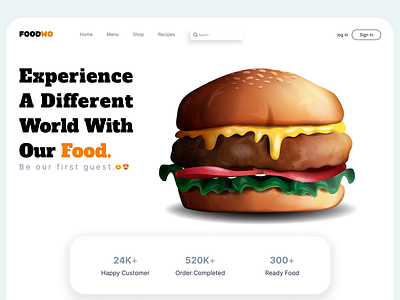 Landing page | FOODWO design food landing page landing page ui ui design ux