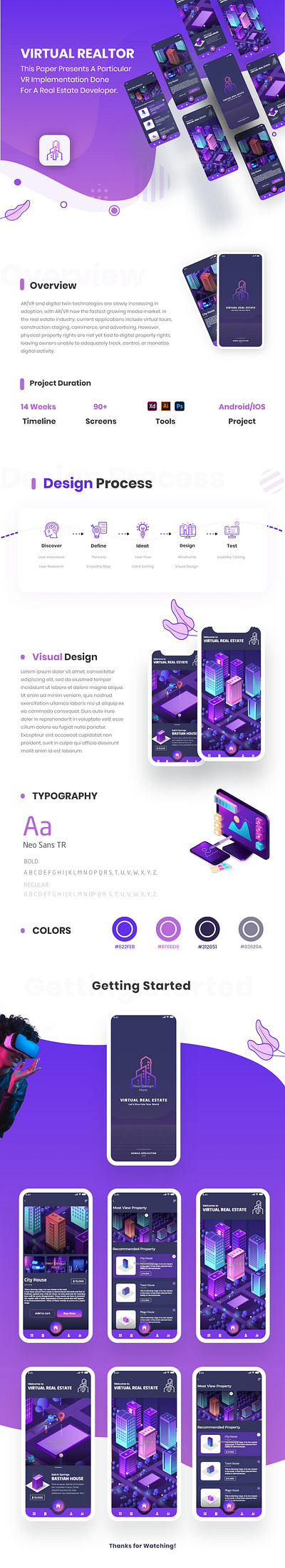 Virtual Reality Real Estate Mobile App UI/UX Design app branding design graphic design illustration logo mobile app ui ux vector