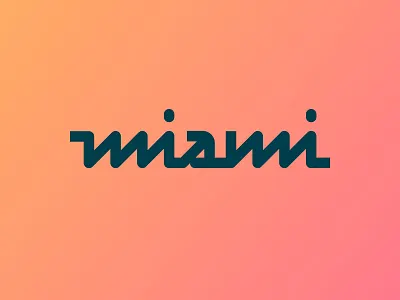 Miami Logotype branding design florida geometric illustration lettering ligatures logo logotype miami modern retro script sunset type typography vector vintage