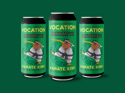Vocation x Overtone Karate Kiwi can mockups beak beer beer art beer can beer label belt bird can illustration karate kimono kiwi kiwi bird label martial arts mockup new zealand pale ale product vector