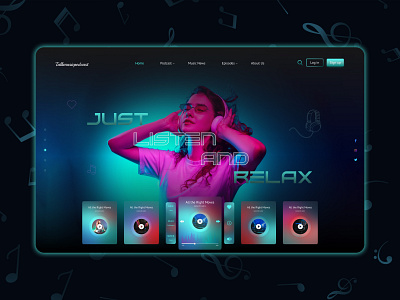 Music podcast Website Design branding business celeb interview ecommerce website graphic design landing page layout microphone music nft marketplace podcast portfolio website radio app radio station song spotify saas streaming talk show ui ux