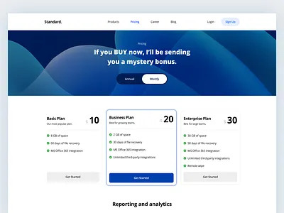 Pricing page 2d app art blue branding business clean dailyui design figma flat illustration minimal pricing saas ui ux web website