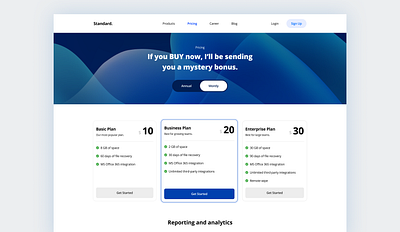 Pricing page 2d app art blue branding business clean dailyui design figma flat illustration minimal pricing saas ui ux web website