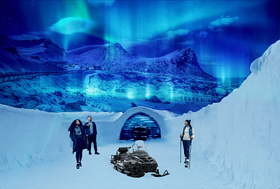 Northern Snow Lights design graphic design vector