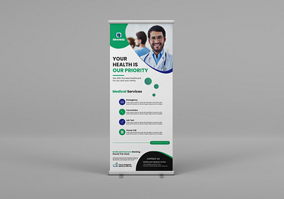 Medical roll up banner design branding creative rollup banner design design flyer graphic design illustration logo medical roll up banner roll up banner ui ux vector