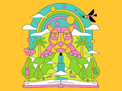 South America pop up book book cat children illustration jungle nature panther pop up pop up book toucan