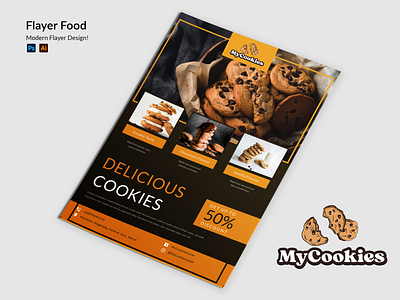 Flayer Design for Food brochure cookies design flayer food logo marketing promotion vector