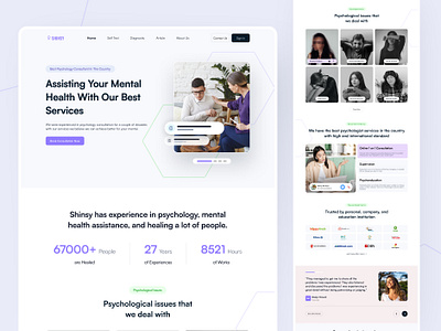 Shinsy - Psychology Consultation Landing Page clean consultant design hero landing page landingpage mental mental health professional psychology simple ui uiux web website