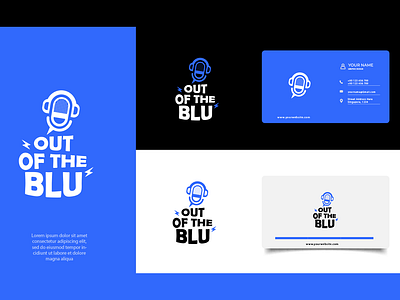 PODCAST LOGO DESIGN (OUT OF THE BLU) blue logo design branding design graphic design illustration logo logo design logotype logotype typography minimal logo design minimal podcast design minimal podcast logo minimalist logo design podcast podcast design podcast logo text logo typography vector