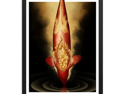 Flareorca digital painting eevee flames flareon illustration orca photoshop pokemon whale