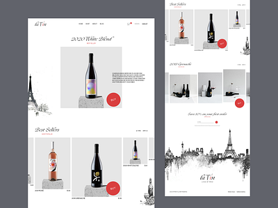 «la Vin» - Online Wine Shop aesthetics concept design e commerce figma france illustration landing minimalistic modern online paris promo shop site typography ui ux web design wine