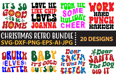 Christmas Retro Bundle believe svg christmas cut file