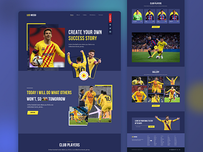 Football Club Landing page Design argentina barsalona club design fifa world cup fifa world cup qatar 22 flight booking food app football football club landing page liverpool messi player ui design uiux ux design web design web landing page website design