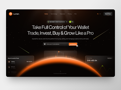 UI/UX for Cryptocurrency Trading - Lumen design graphic design product product design service startup ui uiux ux web website