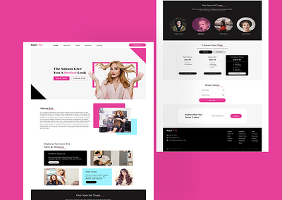 Hair Saloon Website Landing Page branding design figma graphic design landing page design ui uiux user interface design ux web design website design