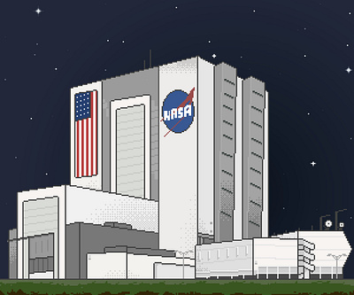 Nasa Headquarter Pixel-art 2d illustration cyberpunk arts illustration minimal nasa headquarter pixel art pixel art pixel illustration vector