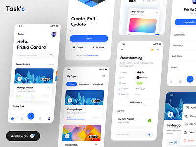 Task'o - Management Task UI Kit apps appsdesign clean design management minimalist mobileapps task ui design kit uidesign uikit uiux uiuxdesign user interface uxdesign