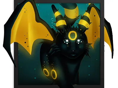Umbizard charizard digital painting photoshop pokemon umbreon