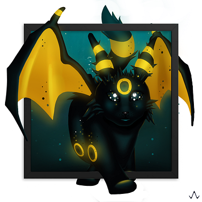 Umbizard charizard digital painting photoshop pokemon umbreon