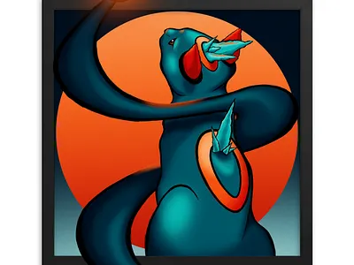 Icereon cat creature digital painting fiction illustration orange photoshop pokemon