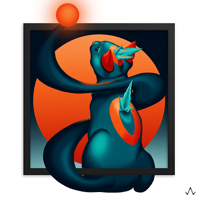 Icereon cat digital painting illustration orange photoshop pokemon