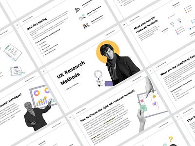 UX Research Methods - Presentation design pitch deck presentation ui