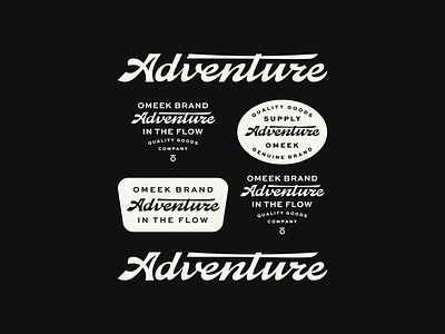 Adventure Script for Omeek Brand Co adventure badge brand branding letting logo outdoors tyopgraphy