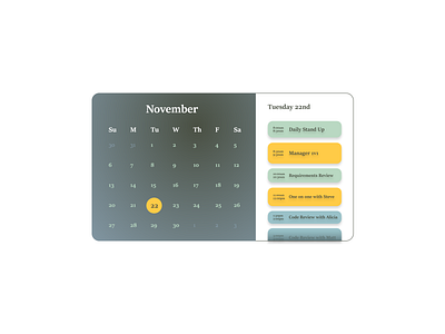 DailyUI 038 - Calendar calendar dailyui dailyui038 dailyuicalendar dailyuichallenge design practise ui