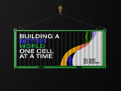 One Shipping Container at a Time advertising biology branding building california conference dna education experience experiment identity logo marketing nature synbiobeta synthetic technology vector vegan