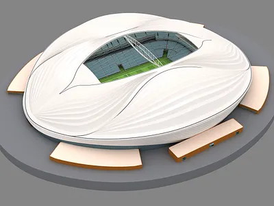 Al Janoub Stadium 3d model Qatar 3d architecture building city cityscape euro game landmark sport stadium