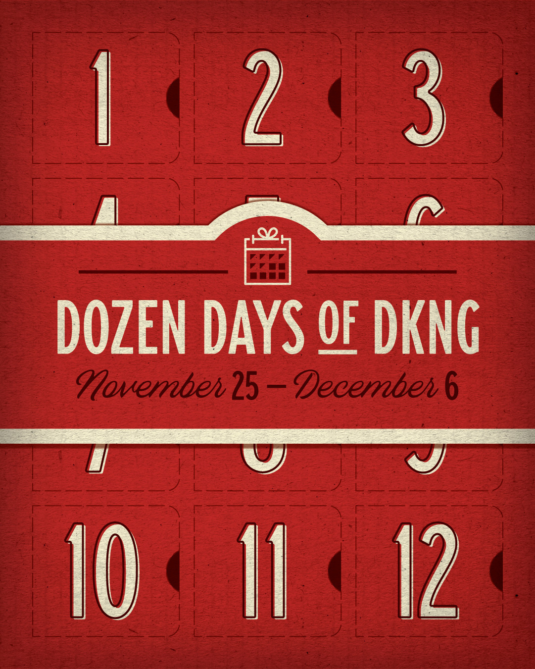 Dozen Days of DKNG advent calendar black friday calendar christmas dan kuhlken dkng dkng studios geometric gift holiday nathan goldman sale vector