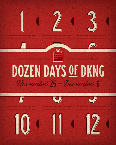 Dozen Days of DKNG advent calendar black friday calendar christmas dan kuhlken dkng dkng studios geometric gift holiday nathan goldman sale vector