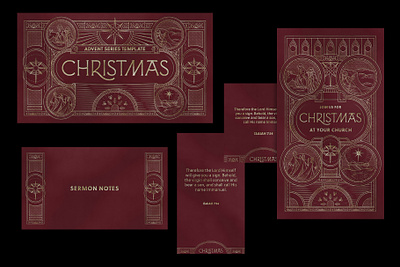 Christmas Sermon Series Pack advent christmas church design graphic design illustration line-etch series branding sermon series stained glass template