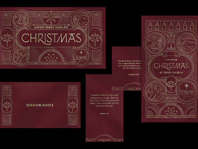 Christmas Sermon Series Pack advent christmas church design graphic design illustration line etch series branding sermon series stained glass template