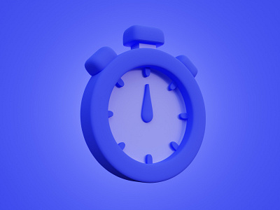 Clock icon 3d design illustration