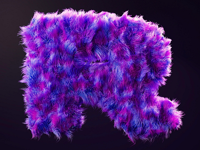 R-evolution of fluff 3d 3d type blender blue colorful design fluffy furry letter pink purple r typography